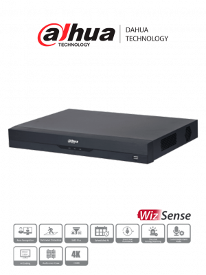 DAHUA XVR5216A-4KL-I3 - DVR de 16 Canales 4k/ WizSense/ H.265+/ 16 Canales HDCVI+16 IP/ Hasta 32 Ch IP/ 2 Ch de Reconocimiento Facial/ SDM Plus/ Protección Perimetral/ 2 SATA de hasta 10TB/ 16&3 E&S de Alarmas/ 4 Canales de Audio/ IoT/ POS/ - Image 1