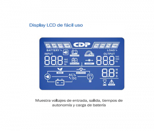 CDP UPO11-3 - UPS online 3000VA / 2700W / 4 Terminales de salida / Baterías 12V a 9AH X 6 / Respaldo 5min a carga completa / Requiere clavija o adaptador NEMA 5-20R - Image 3