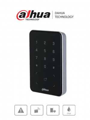 DAHUA DHI-ASR2101A-ME  - Lectora con Tecnologia Dual con Teclado para Panel de Control de Acceso/ Soporta Tarjetas ID y Mifare/ Soporta Passwords/ Wiegand y RS-485/ Soporta Uso Exterior/ - Image 1