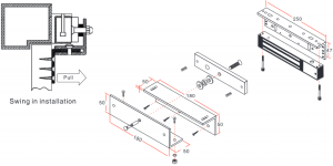 YLI MBK180ZL - Soporte de fijacion de electroiman para puerta con apertura interior de 180  Kg  tipo ZL/ Compatible con YM180 - Image 2