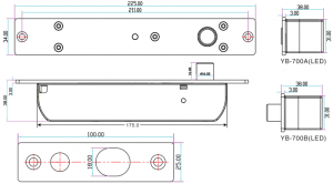 YLI YB700ALED - Cerradura eléctrica de Perno con indicador led, de uso rudo para control de acceso , cuenta retardo de tiempo de 3,6 y 9 segundos con hasta 2000 Kg de fuerza de sujeción #HD5 - Image 2