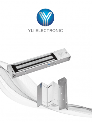 YLI YM180NLEDPACK - Paquete de Cerradura Magnética YM180NLED y Soporte de Fijación tipo ZL / Fuerza de Sujeción 180kg (350LB) / Para puertas de madera, vidrio y metálicas - Image 1