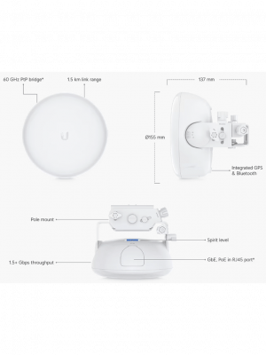 UBIQUITI GBE-PLUS -  Radio airMAX AC de alta capacidad, radio principal de 60 GHz y antena de 35 dBi, Rendimiento True Duplex Gigabit - Image 4