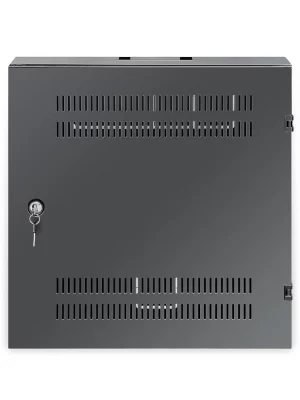 INTELLINET 713689 - Gabinete mural 19" de tamaño reducido / Caja delgada que ahorra espacio con sólo 17.0 cm de profundidad, 4U de rieles horizontales y 2U de rieles verticales / Negro #MCI2 - Image 4