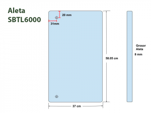 ZKTECO SBTL6000 - Barrera Peatonal Bidireccional/ Acero SUS304/ Aletas de Vidrio/ 110V/ Exterior Protegido/ Carril 63.5cm/ 6 pares Infrarrojos de Seguridad/ Indicador Led/ 2 millones de Ciclos/ Sin Lectores y Panel - Image 2