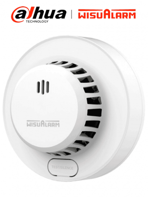 DAHUA WISUALARM DHI-HY-SA13A - Detector de humo Standalone (Autónomo), Sonido de alarma de 85dB, Cuenta con un botón de prueba y silencio, Batería reemplazable, Cobertura de 20-40 m², Alarma visual y sonora #LoNuevo #Wisualarm #WS - Image 1