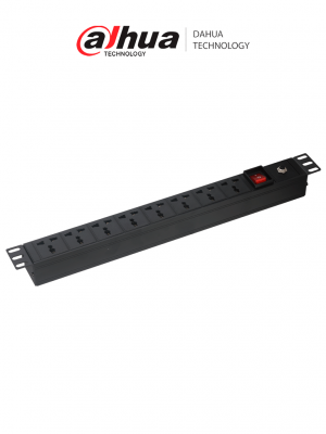 DAHUA ZZM10/PDU(8 USA 250)  Barra PDU multicontacto /Max 250Vac/ 10A/ 2500W/ North American/1.3mm2 , 3m/ 8 outlet 3-pin,  Universal (North American)/  Overload protection module and switch/ Para montaje en Rack de 19" - Image 1