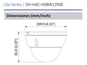 DAHUA HAC-HDBW1200E-28- Camara Domo de 2 Megapixeles Antivandalica/ 1080p/ Lente 2.8 mm/ 115 Grados de Apertura/ IR de 30 Metros/ Proteccion IK10/ Uso Exterior IP67/ Soporta: HDCVI/TVI/AHD y CVBS/ - Image 2