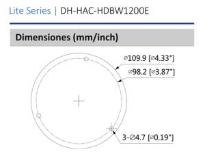 DAHUA HAC-HDBW1200E-28- Camara Domo de 2 Megapixeles Antivandalica/ 1080p/ Lente 2.8 mm/ 115 Grados de Apertura/ IR de 30 Metros/ Proteccion IK10/ Uso Exterior IP67/ Soporta: HDCVI/TVI/AHD y CVBS/ - Image 3