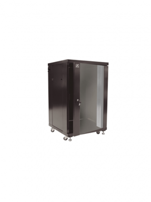 SBE TECH SBE-GNL24URPPC - Gabinete de 24 UR / Color negro / Puerta de Cristal templado / Ancho 60cm / Profundo 100cm / Altura 118cm - Image 1