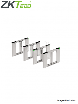 ZKTECO SBTL8000-  Barrera Peatonal Tipo Swing Bidirecc. / 2 Chasis Acero SUS304 / Aleta de Acrílico Personalizable / 30 Personas x Min. / Ancho de Carril 66 cm / 10 pares de Infrarrojos / 110V / Interior / No cuenta con Lectores y Panel - Image 3
