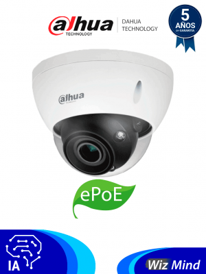 DAHUA IPC-HDBW5241E-ZE - Cámara IP Domo Antivandálica Resolución de 2 MP/ Lente Mot. 2.7 a 13.5mm/ ∢ 109°-30°/ IR 30 mts/ IA WizMind/ Det. Facial/ Prot. Perimetral/ Conteo de Personas/ Starlight/ ePoE/ WDR/ H.265+/ IP67/ IK10/ E&S Alarma y Audio/ #DDIP - Image 1