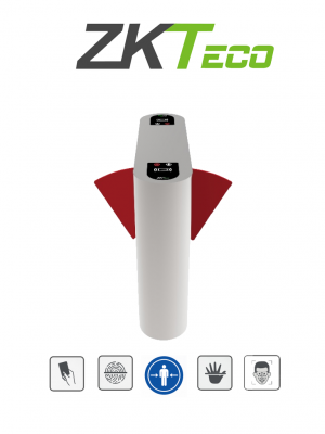 ZKTECO PROENTRANCE FB02FP - Flap Barrier de Acero Inoxidable Doble Flap/ 30 personas por minuto /RFID + FP /Viene con 2 lectores de Huella FR1500 y un panel inBio206 Pro - Image 1