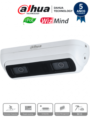 DAHUA IPC-HDW8441X-BV-3D - Cámara Stereo 3D IP con IA de Análisis de Comportamiento/ 4 MP/ Detección de Violencia/ Detección de Caidas/ Analisis de Permanencia/ Numero Anormal de Personas/ IR 20Mts/IP67/Ik10/E&S deAlarma/ Microfono y Altavoz/ MicroSD/ - Image 1