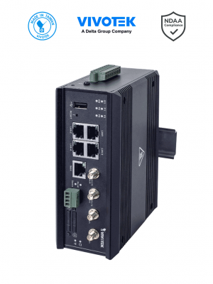 VIVOTEK AN-P01 - Router Industrial LTE WIFi PoE para Vehiculos, 4 puertos PoE GE, 1 puerto LTE Dual Simm, 1 puerto GE WAN, 1xDI/1xDO, 1 puerto GNSS - Image 1