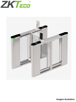 ZKTECO SBTL8000-  Barrera Peatonal Tipo Swing Bidirecc. / 2 Chasis Acero SUS304 / Aleta de Acrílico Personalizable / 30 Personas x Min. / Ancho de Carril 66 cm / 10 pares de Infrarrojos / 110V / Interior / No cuenta con Lectores y Panel - Image 2