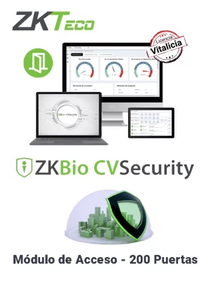ZKTECO ZKBIOCVACP200 - Licencia Vitalicia para 200 Puertas en Control de Acceso BioCVSecurity / Hasta 30 000 Usuarios / 2,000 Departamentos - Image 1