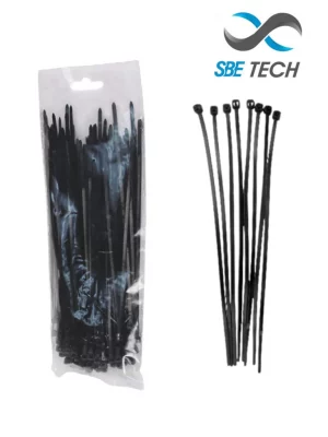 SBETECH CN36X200BK - Cincho sujetacable 3.6x200 mm color negro, bolsa con 100 piezas, nylon - Image 1