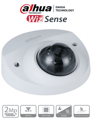 DAHUA IPC-HDBW3241F-AS-M - Cámara IP Domo Antivandálica de 2 Megapixeles/ WizSense/ Lente de 2.8 mm/ 106 Grados de Apertura/ H.265+/ Microfono Integrado/  IR 30 Mts/ Videoanaliticos con SMD Plus/ IP67/ IK10/ PoE/ Ranura para MicroSD/ - Image 1