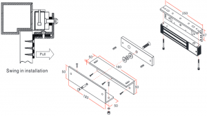 YLI MBK280ZL - Soporte de Electroiman para puerta con Apertura Interior/ 280 Kg/ Tipo ZL/ compatible con YM280, No es compatible con serie N - Image 4