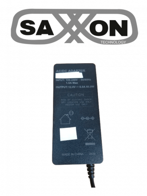 SAXXON KA65E1205000Q - Fuente de Poder Regulada / Alimentación 12 Vcc 5 Amper / 4 Conectores Macho / Voltaje de Entrada: 100-240V / Ideal para Cámaras de CCTV , Controles de Acceso y Asistencia - Image 2