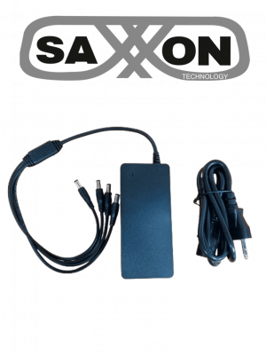 SAXXON KA65E1205000Q - Fuente de Poder Regulada / Alimentación 12 Vcc 5 Amper / 4 Conectores Macho / Voltaje de Entrada: 100-240V / Ideal para Cámaras de CCTV , Controles de Acceso y Asistencia - Image 1