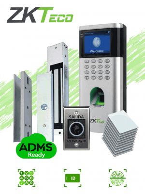 ZKTECO LF10KIT - Control de Acceso para una Puerta / 1500 Usuarios / Incluye Electro-Imán / Botón de Salida / Montaje Tipo U para Puerta de Metal, Madera y Cristal con marco / 10 Tarjetas RFID 125 Khz - Image 1