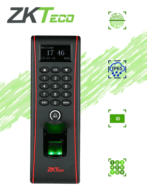 ZKTECO TF1700 - Control de Acceso Exterior de Huella, Tarjeta y Contraseña / Soporta 3000 Huellas / 10000 Tarjetas  RFID 125 khz / Almacena 30000 Registros / Conexión TCPIP / USB / Compatible con Software ZK Access 3.5 - Image 1