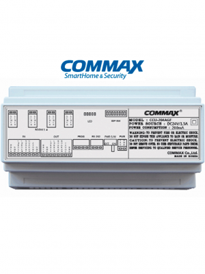 COMMAX CCU204AGF - Distribuidor para panel de audio modelo DR2AG, conecta hasta 4 Intercomunicadores o auriculares AP2SAG, conexión a 2 hilos, alimentación con fuente RF2A, solución - Image 1