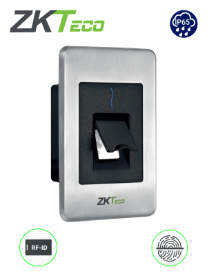 ZKTECO FR1500S - Lector Esclavo De Huella BIO ID Tarjetas ID 125 Khz / IP65 / RS485 y Led Indicador de Estado / Compatible con Paneles InBio (no incluye fuente / se energiza desde el panel) - Image 1