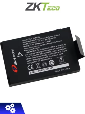 ZKTECO IK7 - Batería de Respaldo para Terminales de Control de Asistencia y Acceso Básico: UFACE800, SFACE900, G3 y G3PRO - Image 1