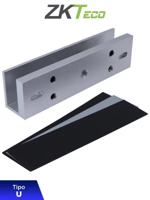 ZKTECO LMB120U - Soporte de Montaje para Puertas de Vidrio sin Marco, Tipo U, Aluminio Anodizado, Compatible con Cerradura Magnética LM120 - Image 1