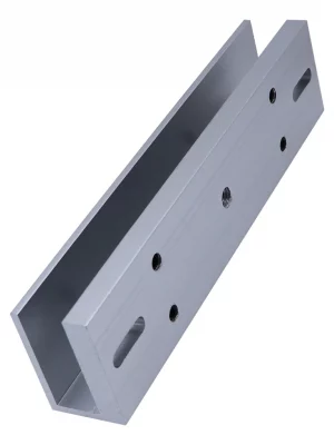 ZKTECO LMB280U - Soporte de Montaje para Puertas de Vidrio sin Marco, Tipo U, Aluminio Anodizado, Compatible con Cerradura Magnética LM200LED - Image 2