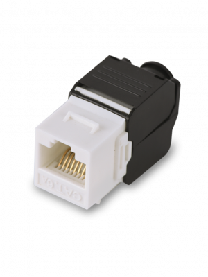 SAXXON M242C6 - Modulo jack keystone RJ45 / Armado sin herramienta / 8 Hilos / CAT 6 / Compatible con calibres  AWG 22-26 / Color blanco - Image 1