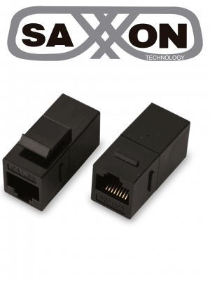 SAXXON M225 - Cople RJ45 / RJ45 Hembra a RJ45 hembra / CAT 5E / Color negro - Image 1