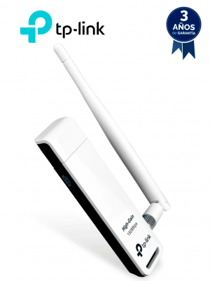 TP-LINK TL-WN722N - Adaptador USB inalámbrico de alta ganancia N 150 Mbps en 2.4 GHz con antena desmontable de 4dBi. - Image 1