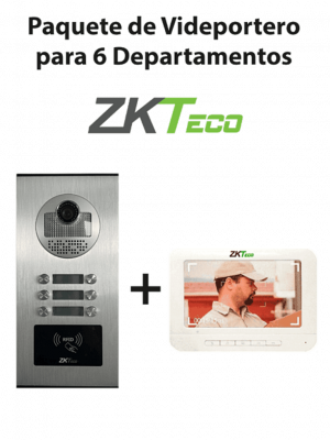 ZKTeco VE06A01PAQ7P- Paquete de Videoportero para 6 Departamentos VE06A01 con 1 Monitor VDPIB3 de 7 pulgadas - Image 1