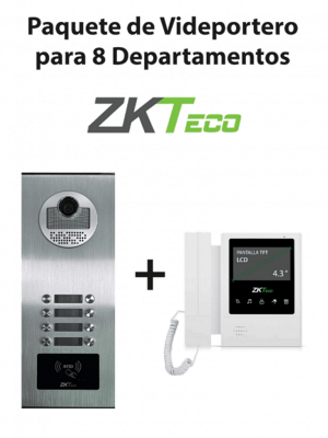 ZKTeco VE08A01PAQ4P - Paquete de Videoportero para 8 Departamentos VE08A01 con 1 Monitor VDPIB4 de 4.3 pulgadas - Image 1
