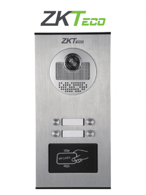 ZKTECO VE04A01 - Videoportero Departamental para 4 monitores / Cámara  de 700TVL / Ángulo de Visión 92° / Visión Nocturna / Apertura de Puerta con Tarjeta RFID/ IP54 - Image 1