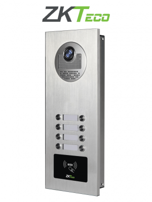 ZKTECO VE08A01 - Videoportero Departamental para 8 Monitores / Cámara  de 700TVL / Ángulo de Visión 92° / Visión Nocturna / Apertura de Puerta con Tarjeta RFID/ IP54 - Image 1