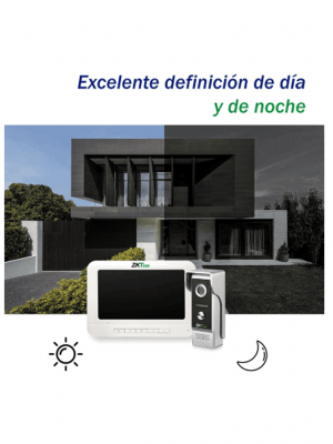 ZKTECO VDP03B3 Kit - Kit de Videoportero Analógico / Monitor de 7 Pulgadas / Frente de Calle con cámara de 1 MP / Angulo de Visión 87° /  Conexión hasta 4 monitores - Image 7