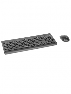 MANHATTAN - 180771 - Kit de teclado y mouse óptico inalámbricos / Un solo receptor USB-A Nano para ambos, teclado inalámbrico con 12 teclas multimedia/función, mouse óptico ambidiestro con tres botones y rueda de desplazamiento, 1200 ppp, negro - Image 1