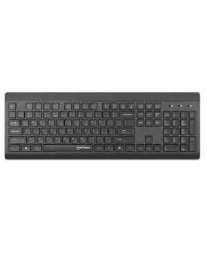 MANHATTAN - 180771 - Kit de teclado y mouse óptico inalámbricos / Un solo receptor USB-A Nano para ambos, teclado inalámbrico con 12 teclas multimedia/función, mouse óptico ambidiestro con tres botones y rueda de desplazamiento, 1200 ppp, negro - Image 3