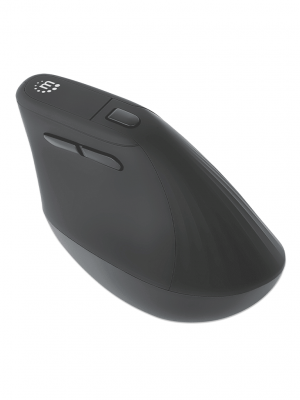 MANHATTAN - 190336 - Mouse USB inalámbrico ergonómico vertical / Nanorreceptor USB-A, seis botones con rueda de desplazamiento, 800/1200/1600 ppp, ángulo compatible con la muñeca, negro - Image 4