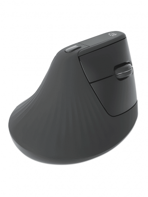 MANHATTAN - 190336 - Mouse USB inalámbrico ergonómico vertical / Nanorreceptor USB-A, seis botones con rueda de desplazamiento, 800/1200/1600 ppp, ángulo compatible con la muñeca, negro - Image 3