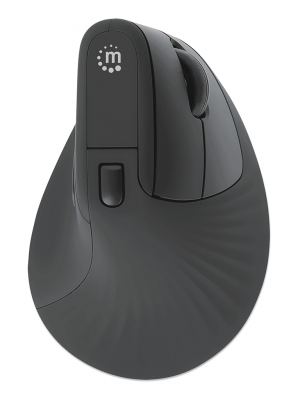 MANHATTAN - 190336 - Mouse USB inalámbrico ergonómico vertical / Nanorreceptor USB-A, seis botones con rueda de desplazamiento, 800/1200/1600 ppp, ángulo compatible con la muñeca, negro - Image 2