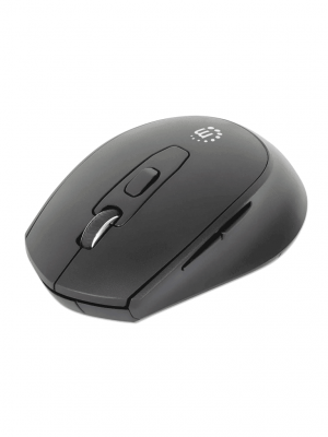 MANHATTAN - 190343 - Mouse ergonómico inalámbrico / Nano receptor USB-A, seis botones y rueda de desplazamiento, 800/1200/1600 ppp, negro - Image 1