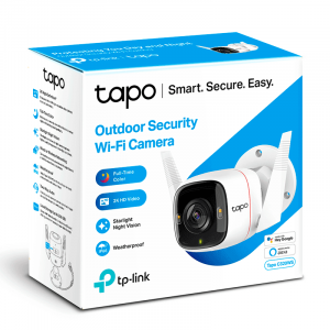 TP-LINK TAPO C320WS - Cámara IP WiFi tipo Bullet de 4 MP para Exterior con resolución de 2K, visión nocturna,  WiFi 2.4 GHz, notificaciones push, ranura para Micro SD, y compatible con Google Assistant y Alexa. - Image 3