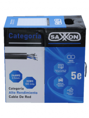 SAXXON OUTPCAT5E100M - Bobina de Cable UTP Cat5e 100% Cobre/ 100 Metros/ Color Gris/ Uso Interior/ 4 Pares/ Soporta Pruebas de Rendimiento/ Ideal para Cableado de Redes y Video/ - Image 2