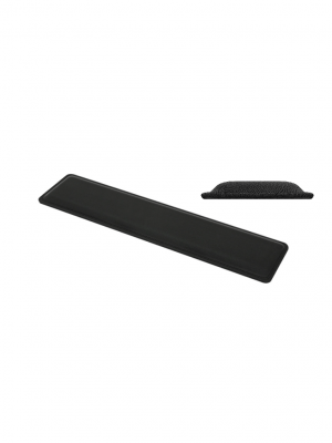 MANHATTAN 425520 - Reposamuñecas soporte ergonómico para el teclado / Superficie resistente al agua de 445 x 100 mm (17.5 x 4 pulg.), suave espuma de memory foam, base de goma antideslizante, negro - Image 1